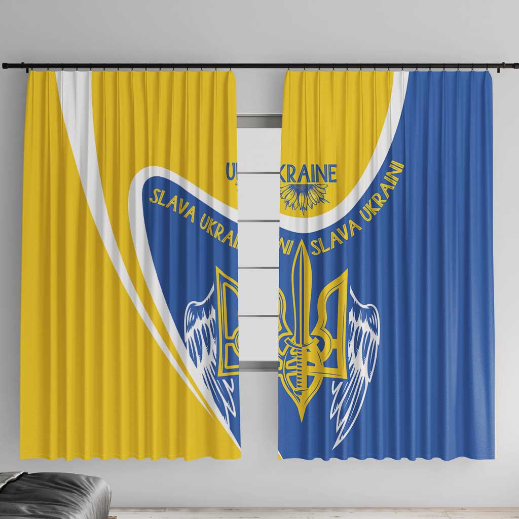 Ukraine Stylized Tryzub Window Curtain Slava Ukraini
