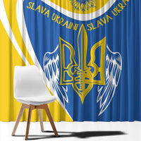 Ukraine Stylized Tryzub Window Curtain Slava Ukraini