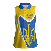 Ukraine Stylized Tryzub Women Sleeveless Polo Shirt Slava Ukraini