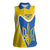 Ukraine Stylized Tryzub Women Sleeveless Polo Shirt Slava Ukraini