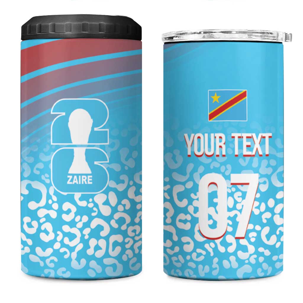 DR Congo WC2026 Custom Guernsey Leopard Inspired 4 in 1 Can Cooler Tumbler