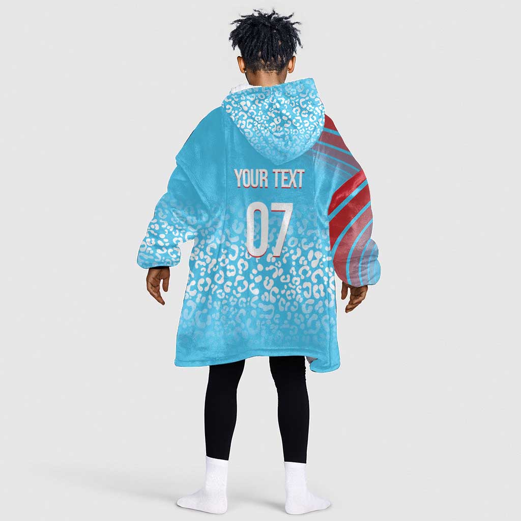DR Congo WC2026 Custom Guernsey Leopard Inspired Kid Wearable Blanket Hoodie
