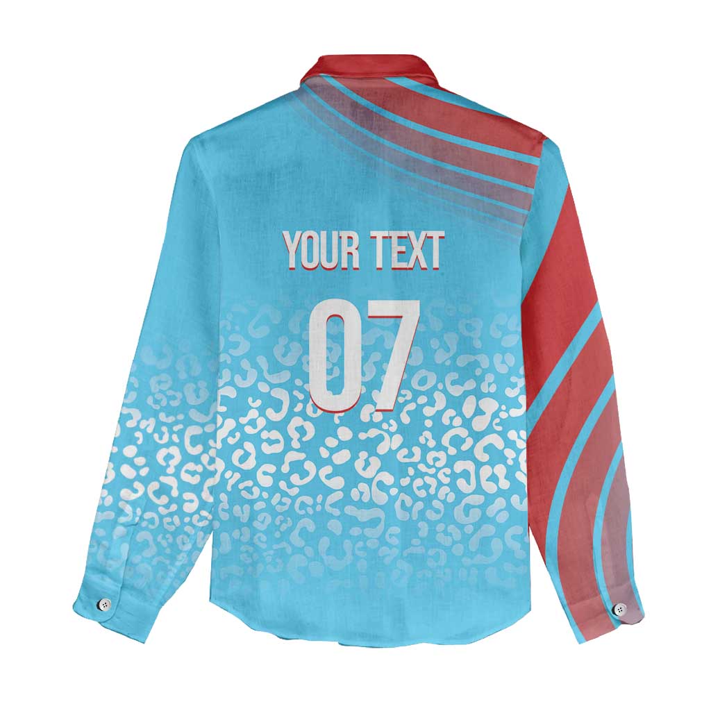 DR Congo WC2026 Custom Guernsey Leopard Inspired Women Casual Shirt
