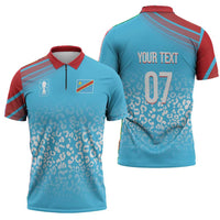 DR Congo WC2026 Custom Guernsey Leopard Inspired Zipper Polo Shirt