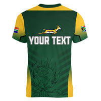 South Africa Rugby 2023 Women V Neck T Shirt Bokke Champions - Wonder Print Shop