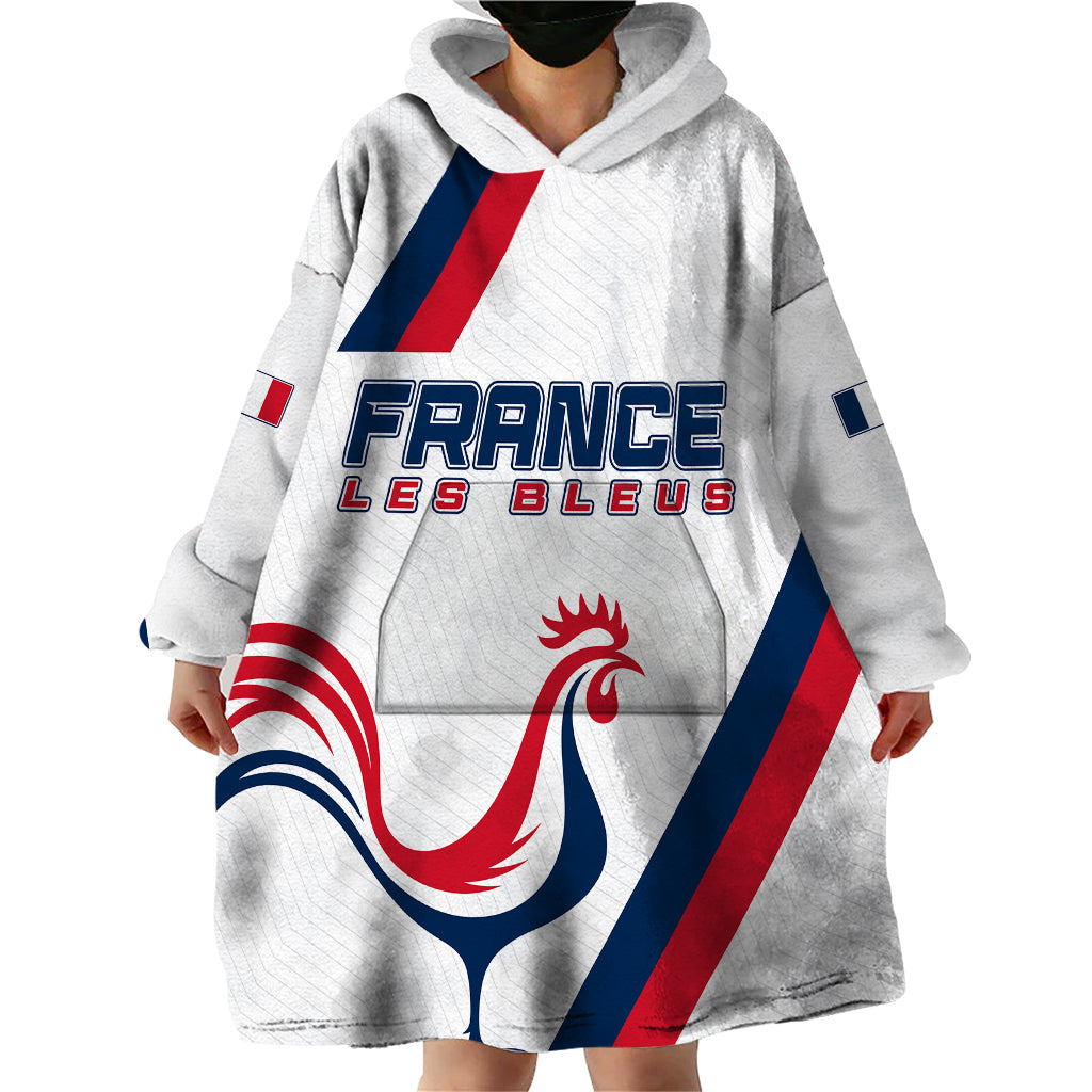 France Rugby 2023 Wearable Blanket Hoodie Les Blues Roosters - Wonder Print Shop