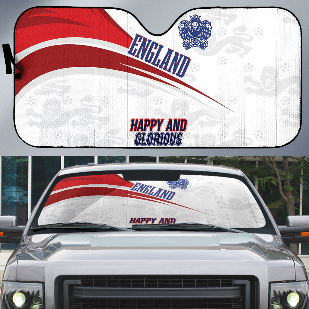 England Football WC2026 Auto Sun Shade Three Lions - Happy And Glorious