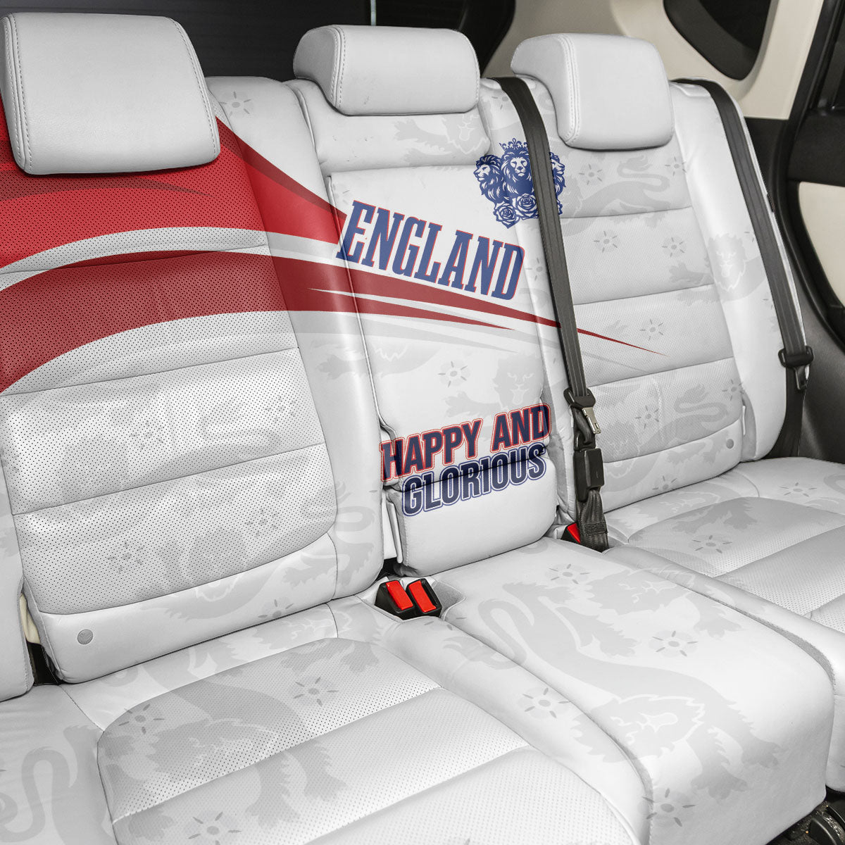 England Football WC2026 Back Car Seat Cover Three Lions - Happy And Glorious