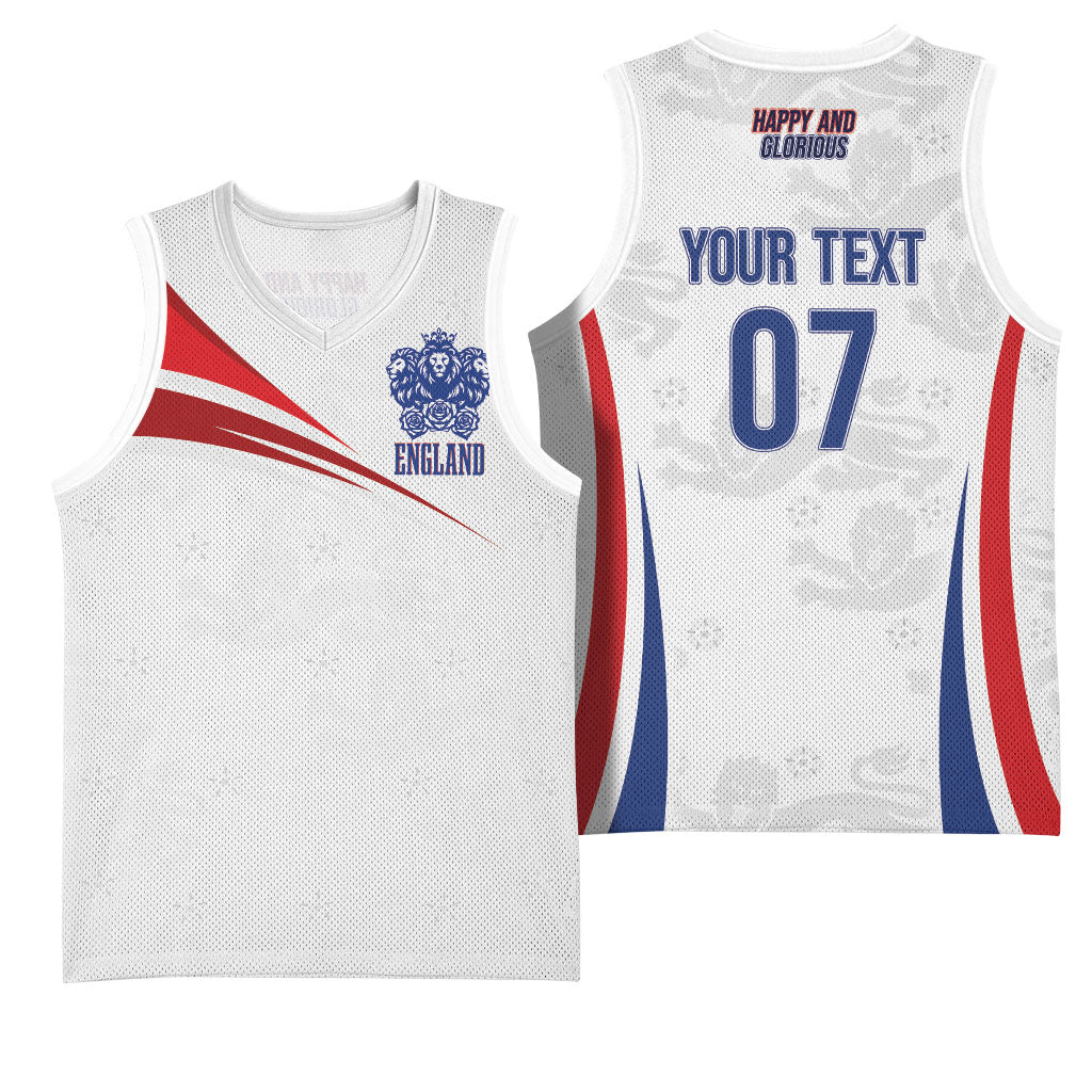 England Football WC2026 Custom Basketball Jersey Three Lions - Happy And Glorious