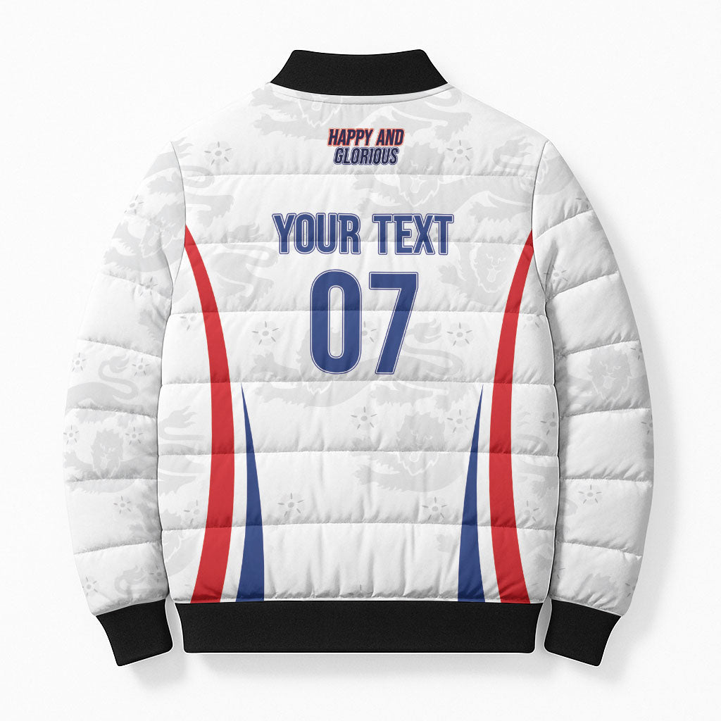 England Football WC2026 Custom Bomber Puffer Jacket Three Lions - Happy And Glorious
