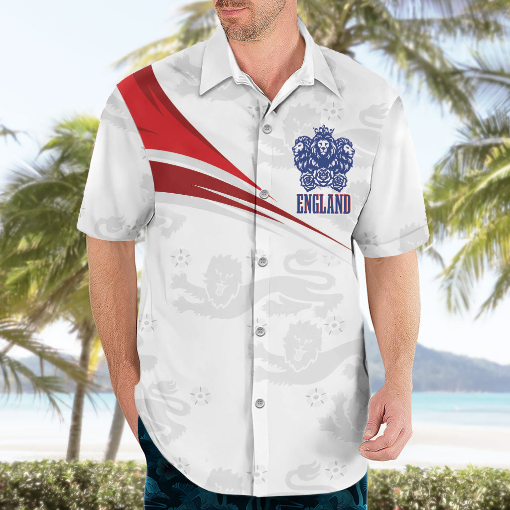 England Football WC2026 Custom Hawaiian Shirt Three Lions - Happy And Glorious