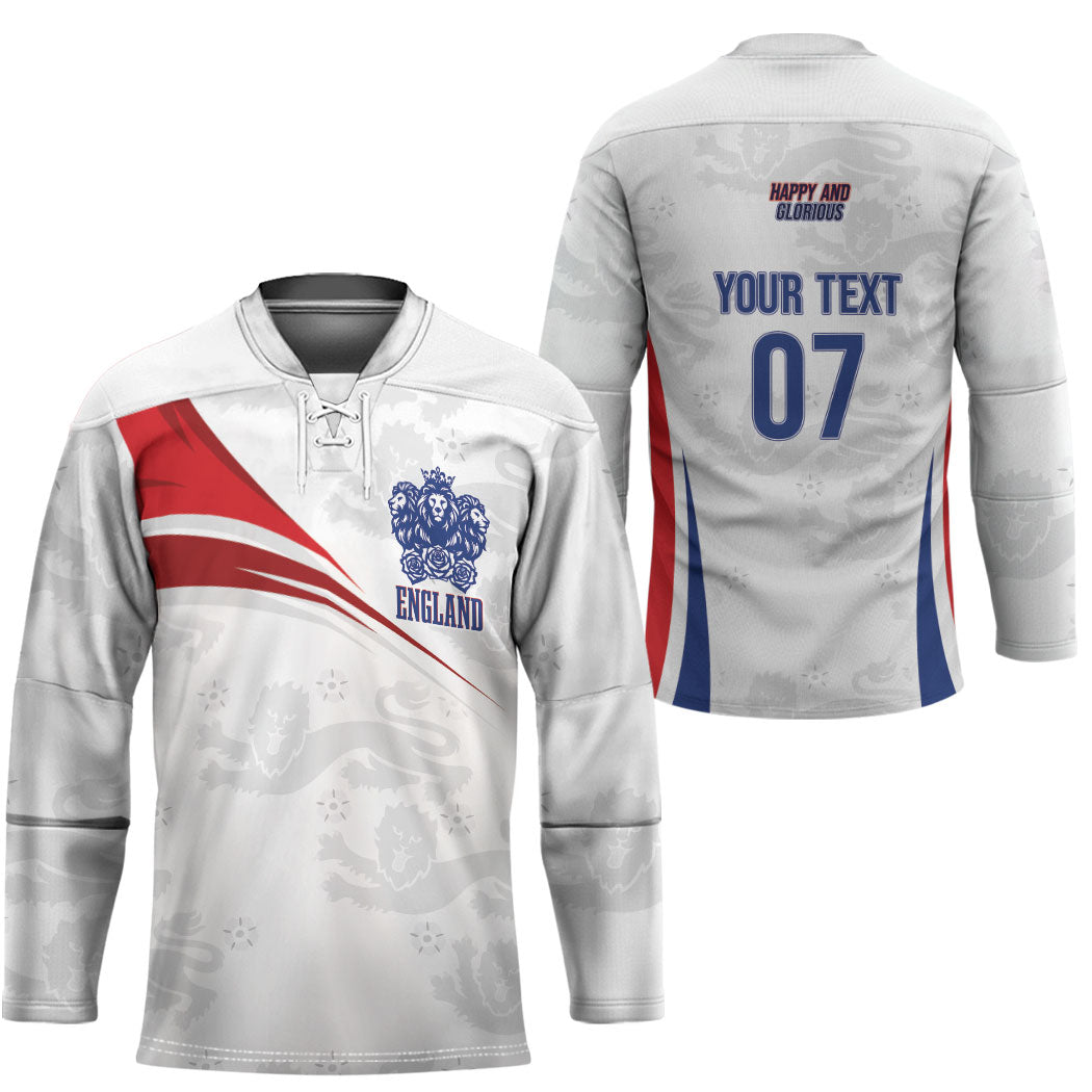 England Football WC2026 Custom Hockey Jersey Three Lions - Happy And Glorious
