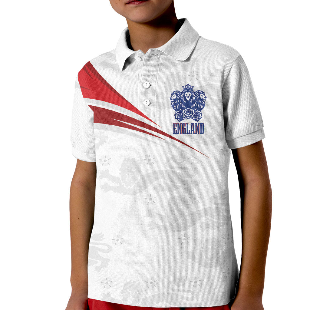 England Football WC2026 Custom Kid Polo Shirt Three Lions - Happy And Glorious