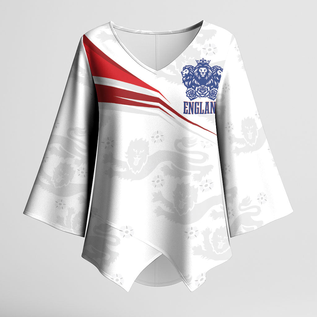 England Football WC2026 Custom Kimono Sleeve Blouse Three Lions - Happy And Glorious
