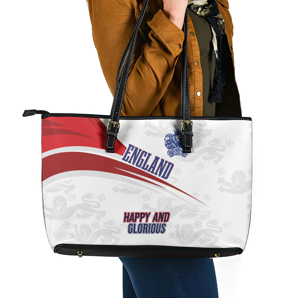 England Football WC2026 Leather Tote Bag Three Lions - Happy And Glorious
