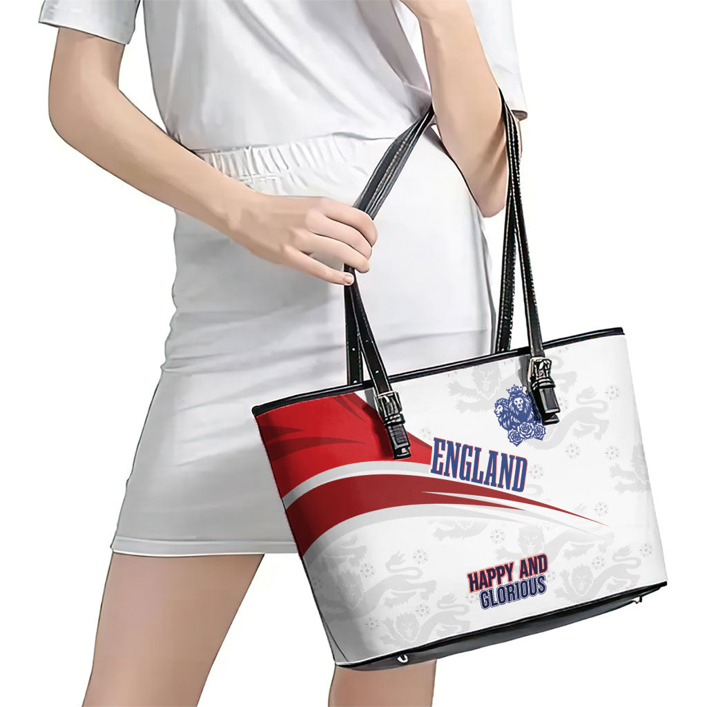 England Football WC2026 Leather Tote Bag Three Lions - Happy And Glorious