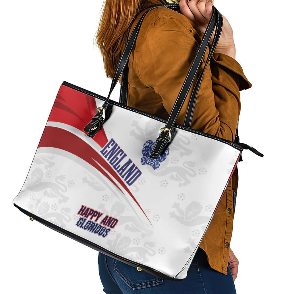 England Football WC2026 Leather Tote Bag Three Lions - Happy And Glorious