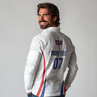England Football WC2026 Custom Long Sleeve Polo Shirt Three Lions - Happy And Glorious