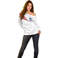 England Football WC2026 Custom Off Shoulder Sweater Three Lions - Happy And Glorious