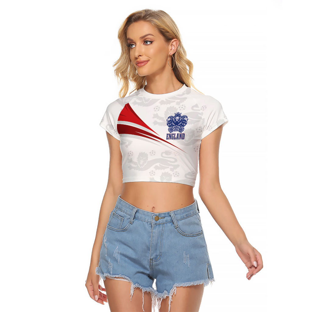 England Football WC2026 Custom Raglan Cropped T Shirt Three Lions - Happy And Glorious