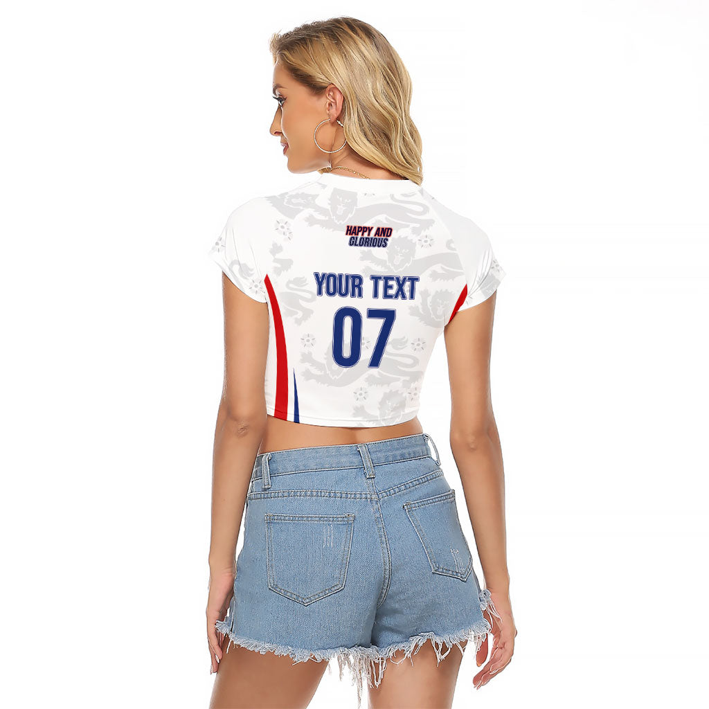 England Football WC2026 Custom Raglan Cropped T Shirt Three Lions - Happy And Glorious
