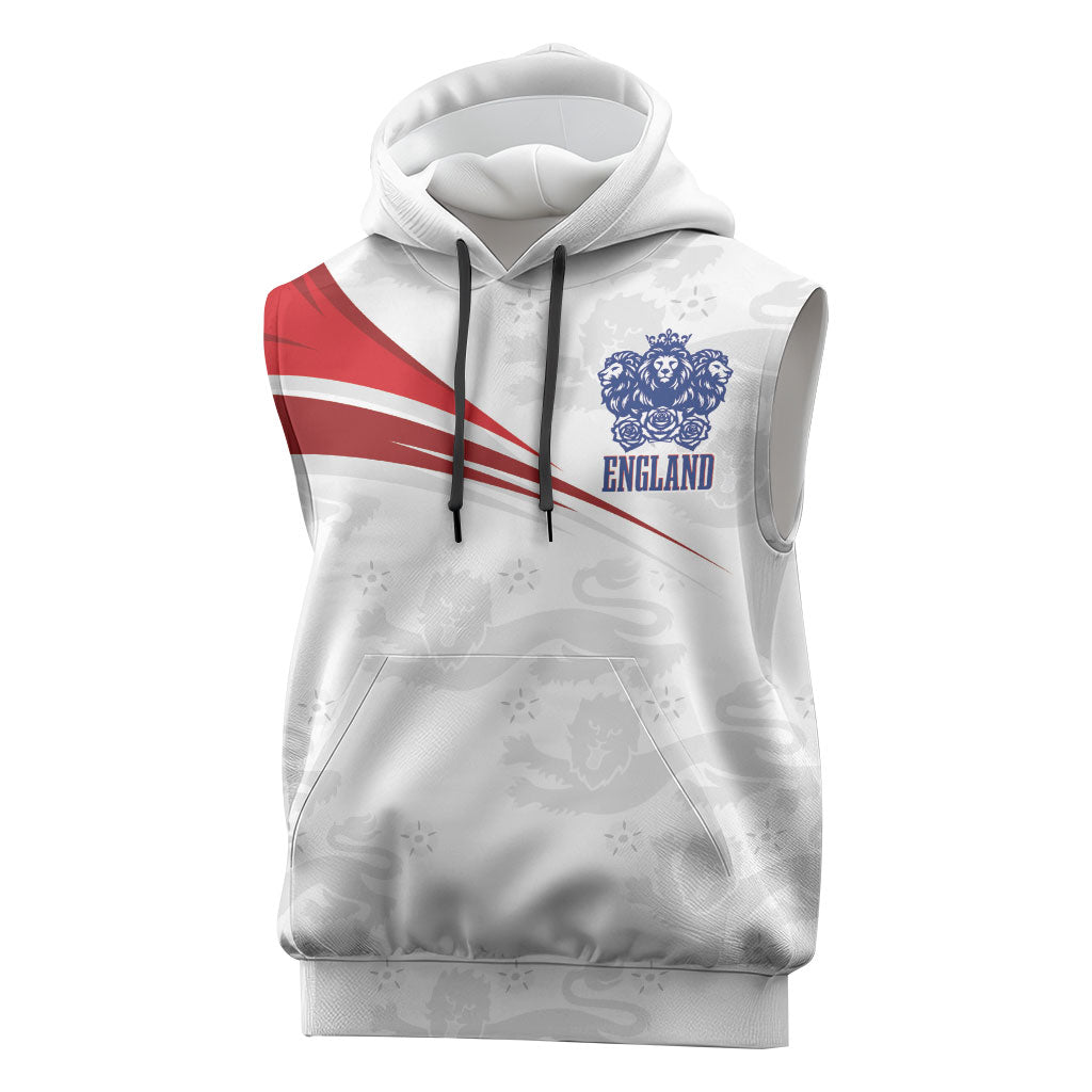 England Football WC2026 Custom Sleeveless Hoodie Three Lions - Happy And Glorious
