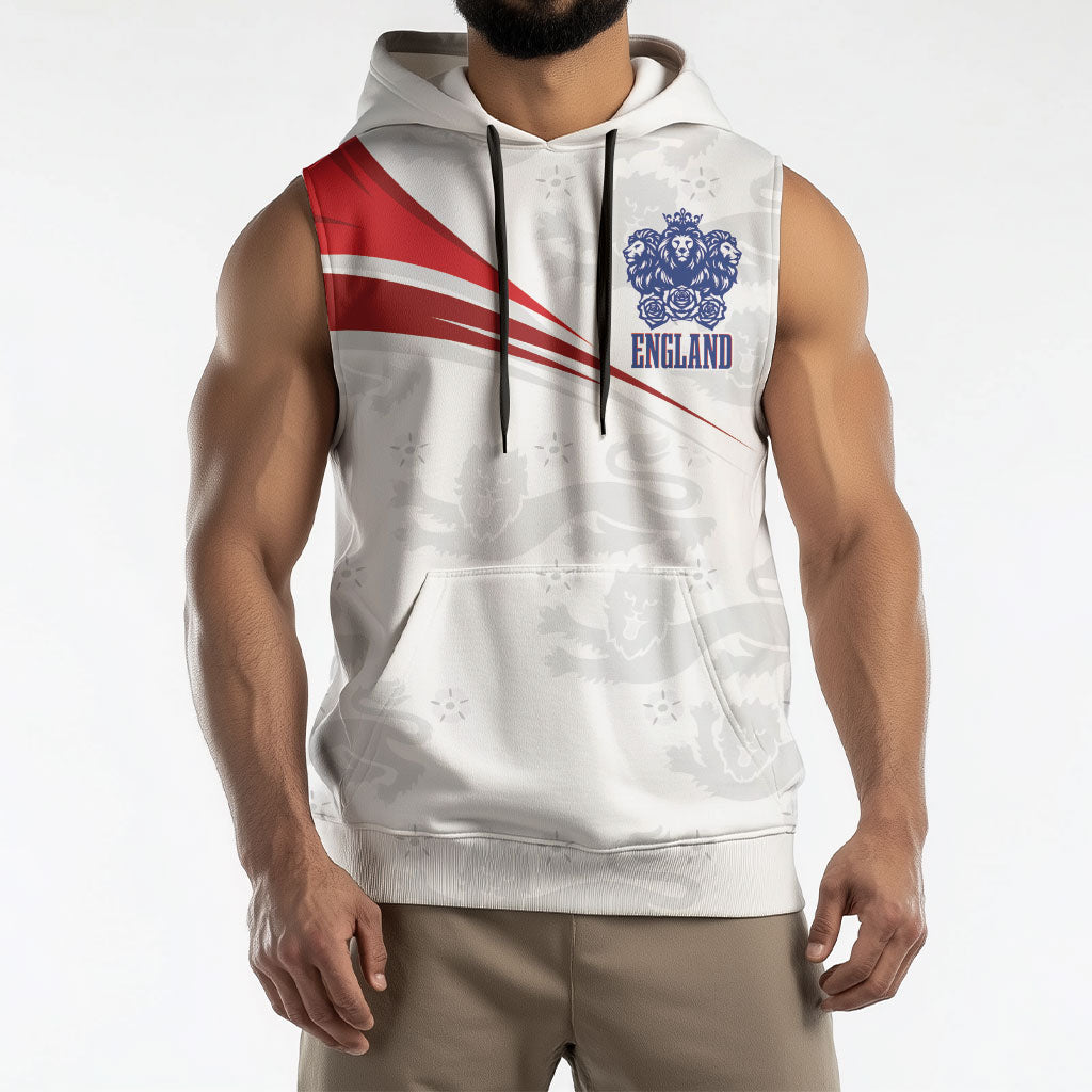 England Football WC2026 Custom Sleeveless Hoodie Three Lions - Happy And Glorious