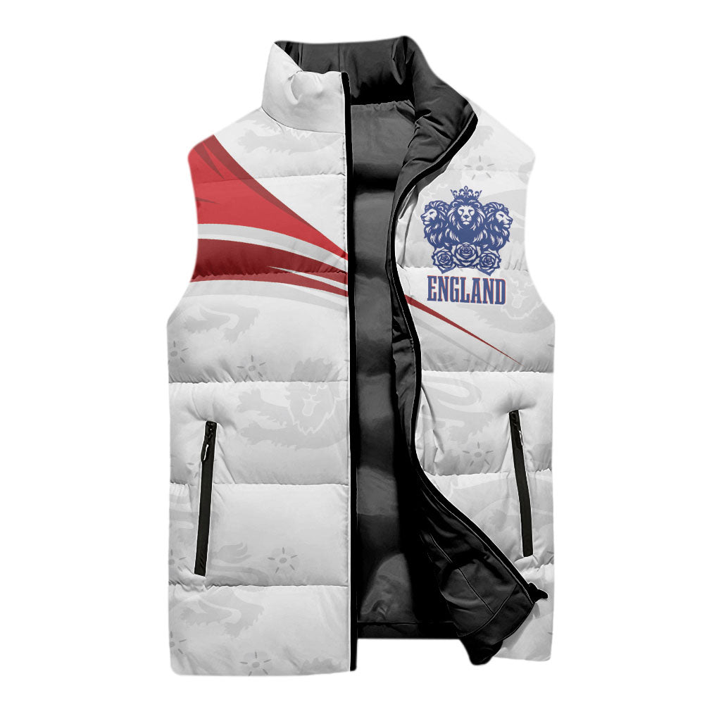 England Football WC2026 Custom Sleeveless Puffer Jacket Three Lions - Happy And Glorious