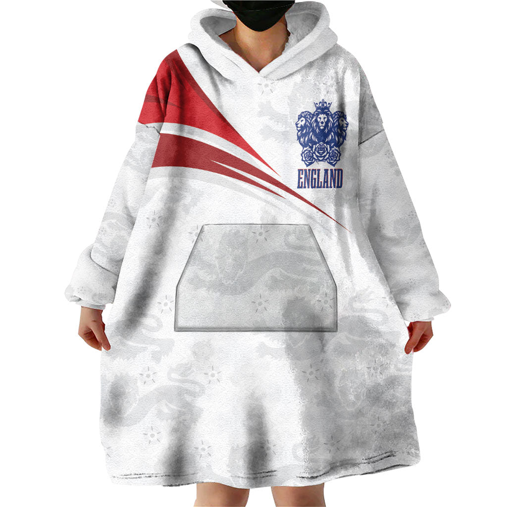 England Football WC2026 Custom Wearable Blanket Hoodie Three Lions - Happy And Glorious