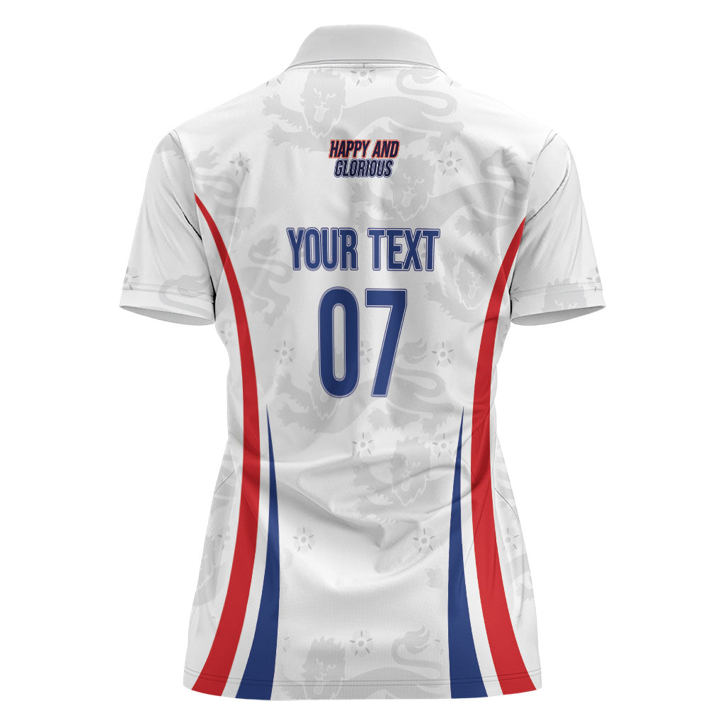 England Football WC2026 Custom Women Polo Shirt Three Lions - Happy And Glorious