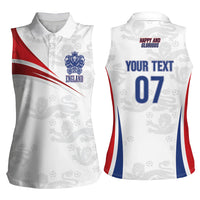 England Football WC2026 Custom Women Sleeveless Polo Shirt Three Lions - Happy And Glorious