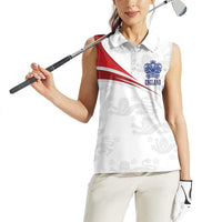 England Football WC2026 Custom Women Sleeveless Polo Shirt Three Lions - Happy And Glorious
