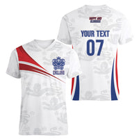 England Football WC2026 Custom Women V-Neck T-Shirt Three Lions - Happy And Glorious
