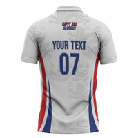 England Football WC2026 Custom Zipper Polo Shirt Three Lions - Happy And Glorious