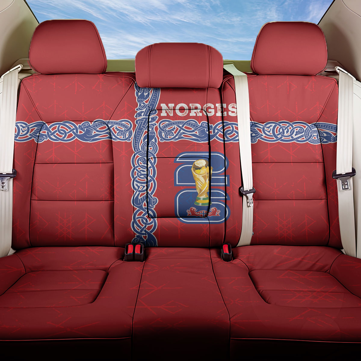 Norway Football WC2026 Back Car Seat Cover Norges Landslaget Vikings