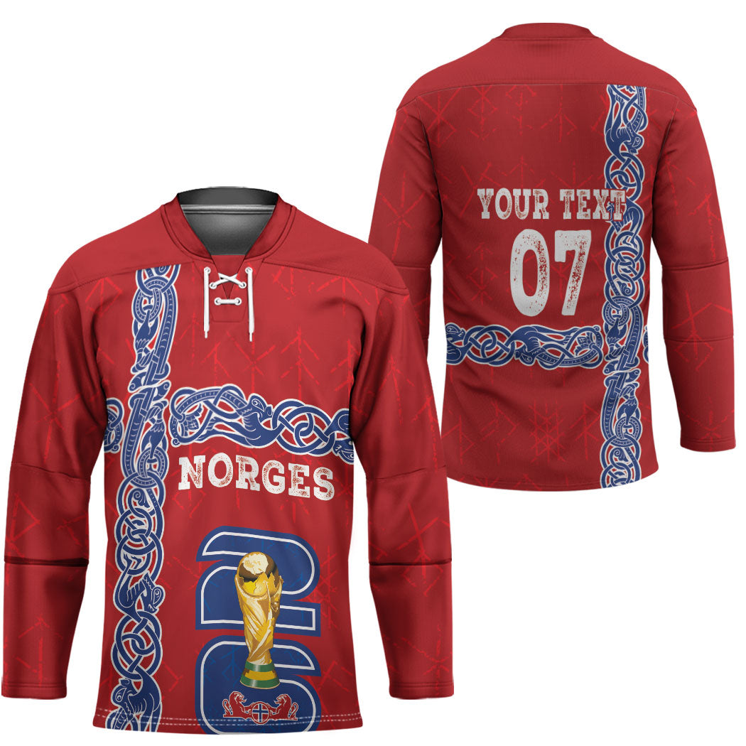 Norway Football WC2026 Custom Hockey Jersey Norges Landslaget Vikings