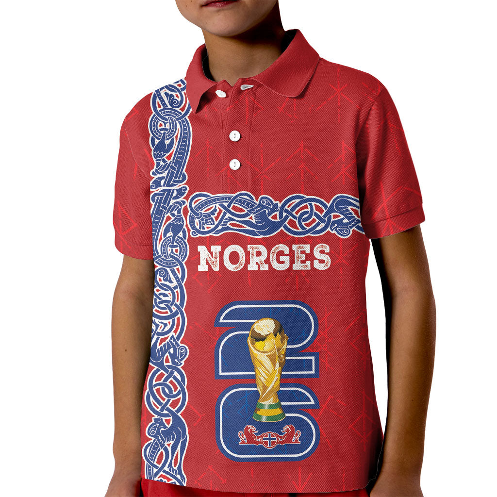 Norway Football WC2026 Custom Kid Polo Shirt Norges Landslaget Vikings