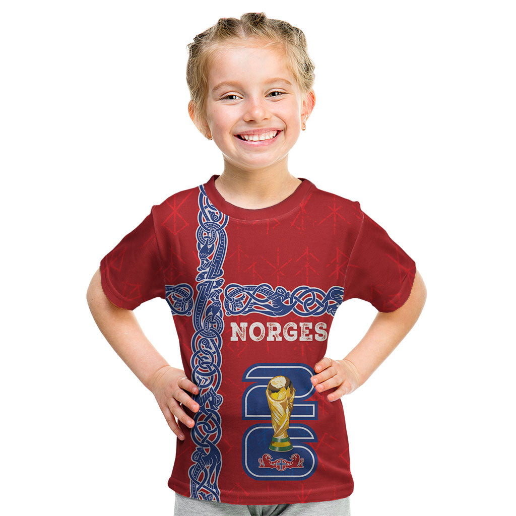 Norway Football WC2026 Custom Kid T Shirt Norges Landslaget Vikings