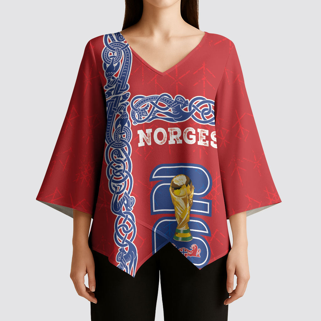 Norway Football WC2026 Custom Kimono Sleeve Blouse Norges Landslaget Vikings