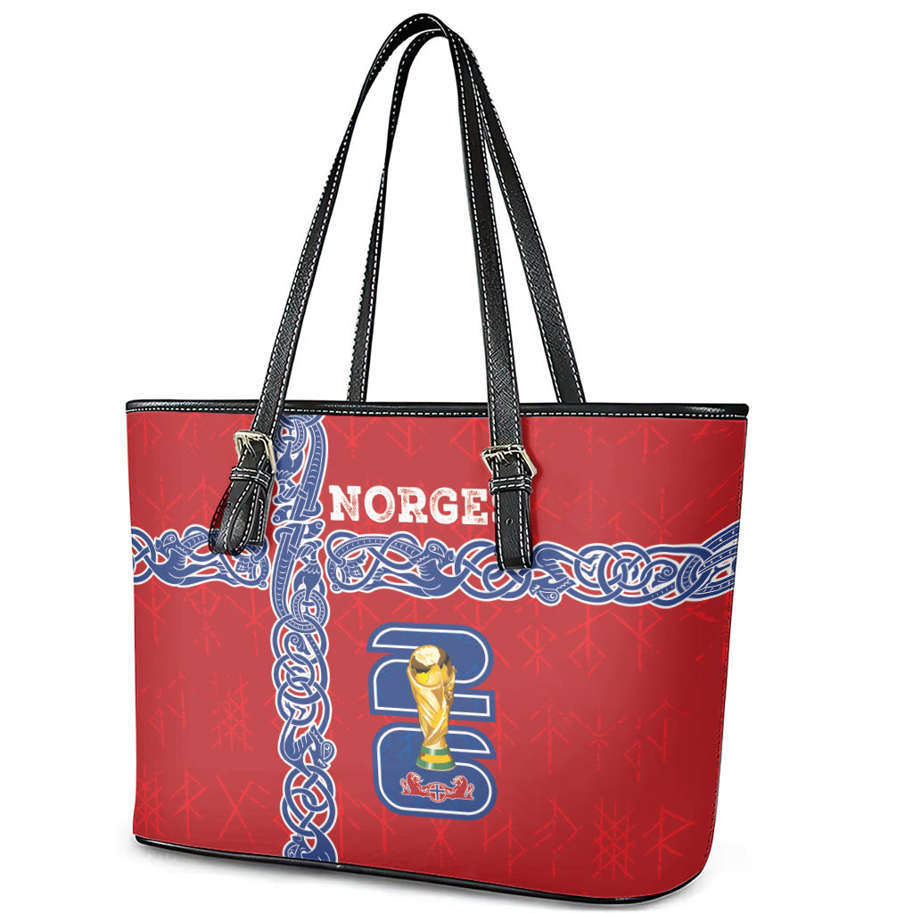 Norway Football WC2026 Leather Tote Bag Norges Landslaget Vikings