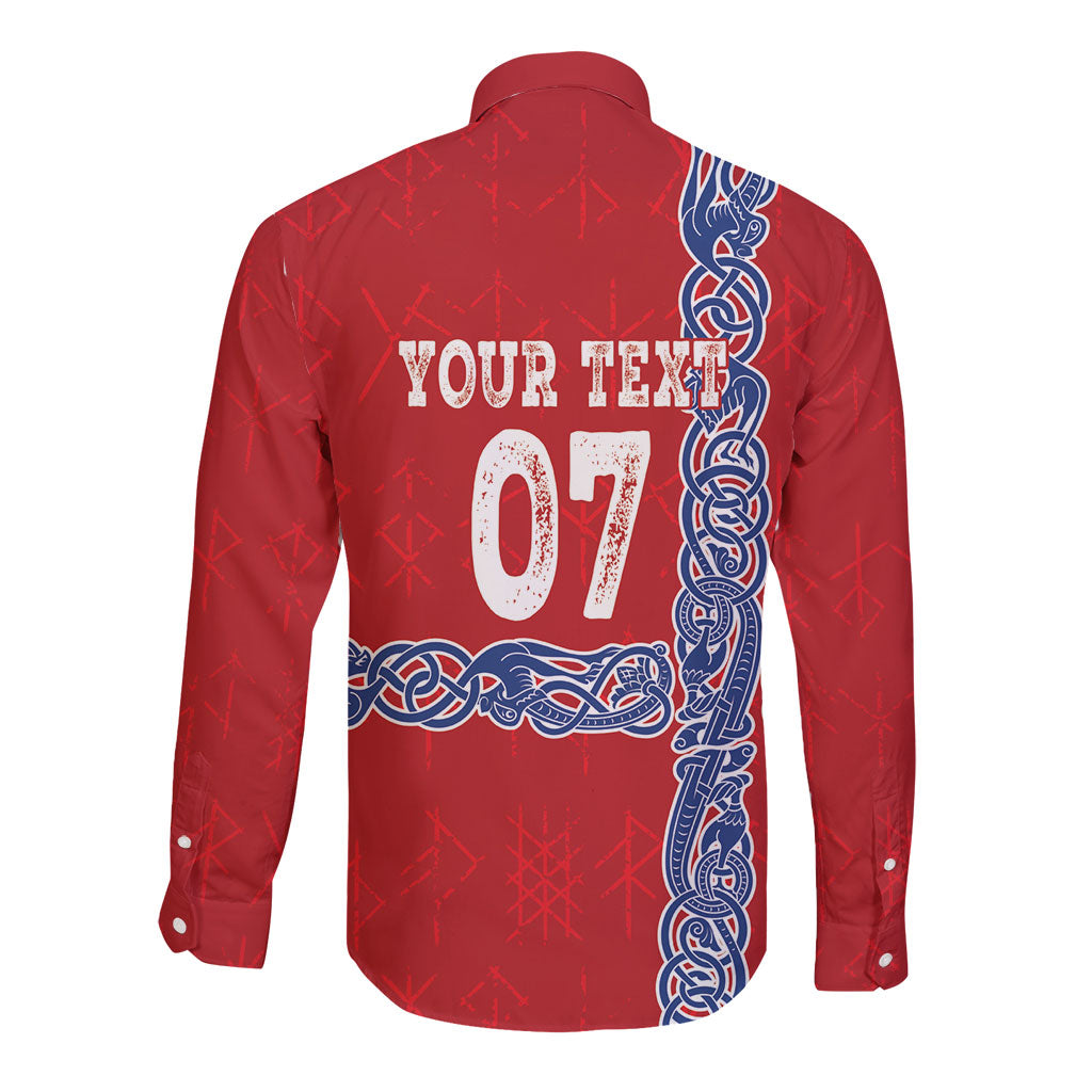 Norway Football WC2026 Custom Long Sleeve Button Shirt Norges Landslaget Vikings