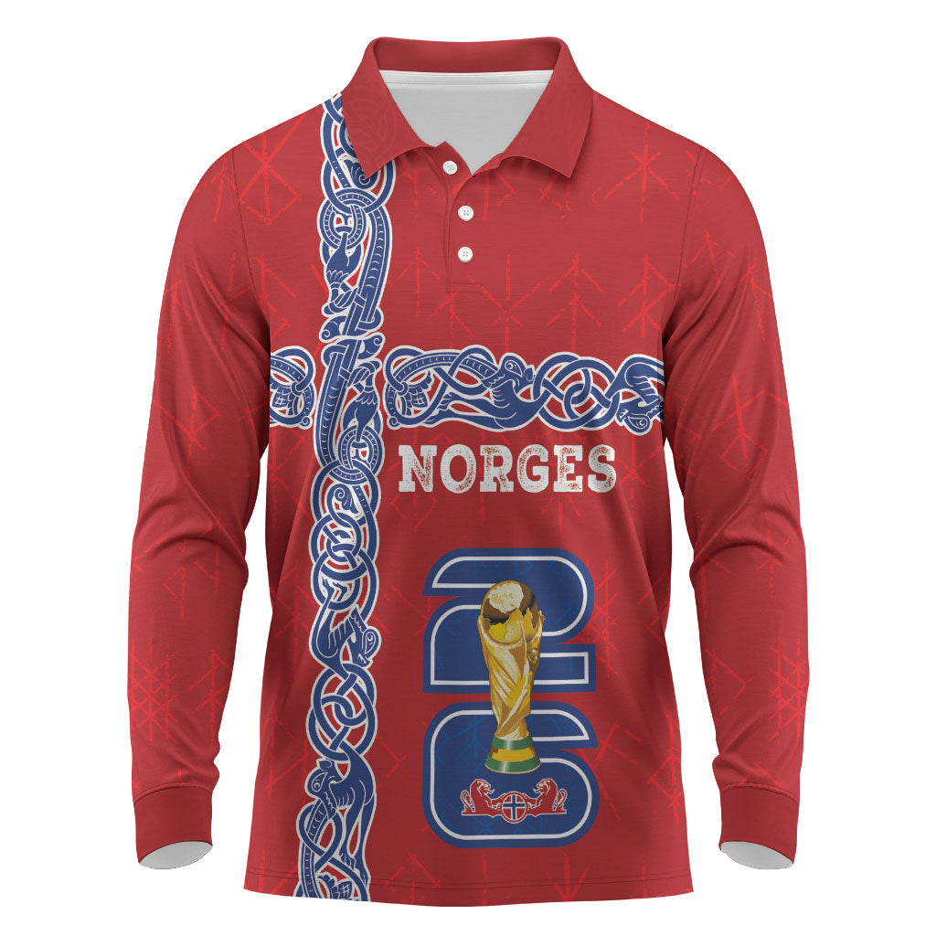 Norway Football WC2026 Custom Long Sleeve Polo Shirt Norges Landslaget Vikings