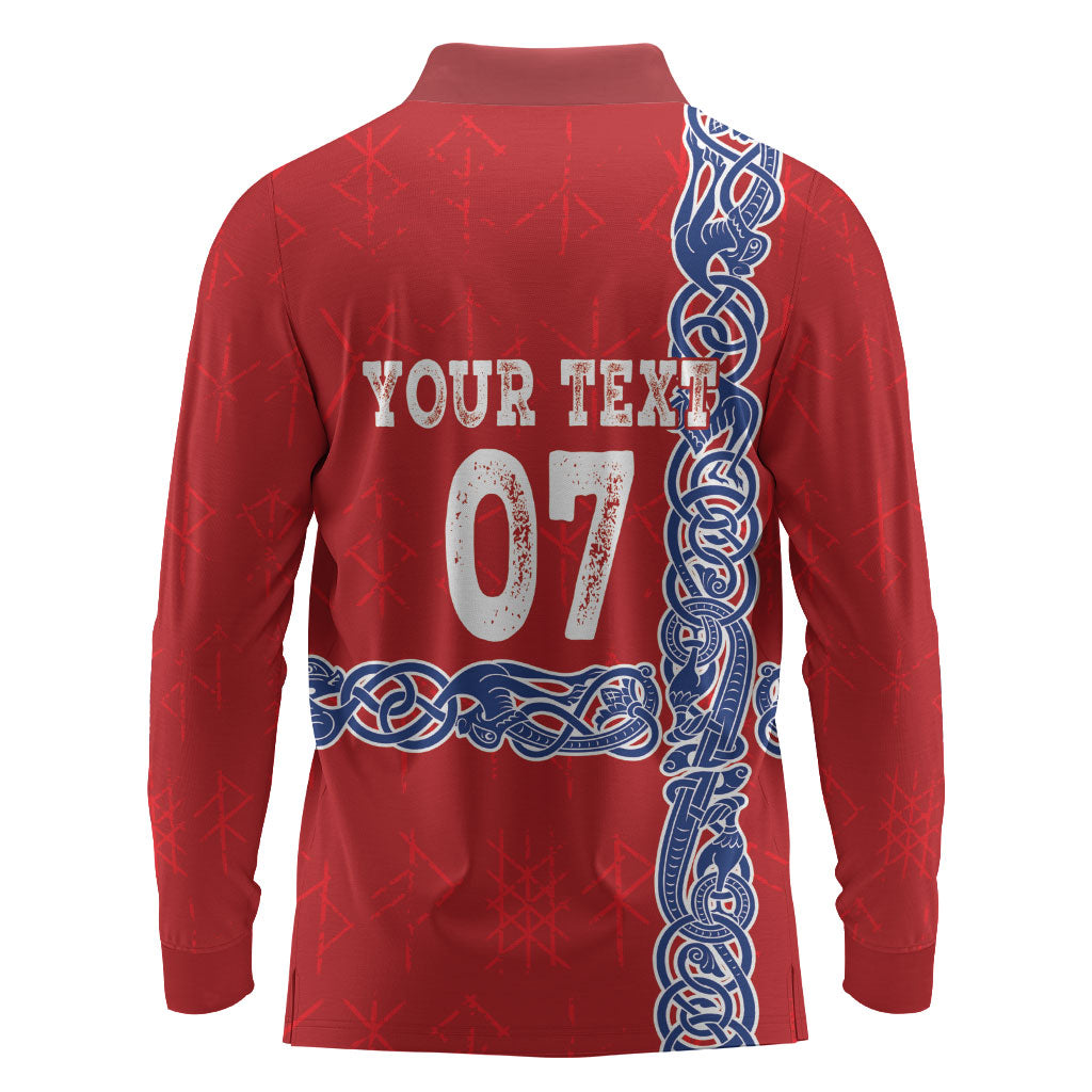 Norway Football WC2026 Custom Long Sleeve Polo Shirt Norges Landslaget Vikings