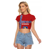 Norway Football WC2026 Custom Raglan Cropped T Shirt Norges Landslaget Vikings