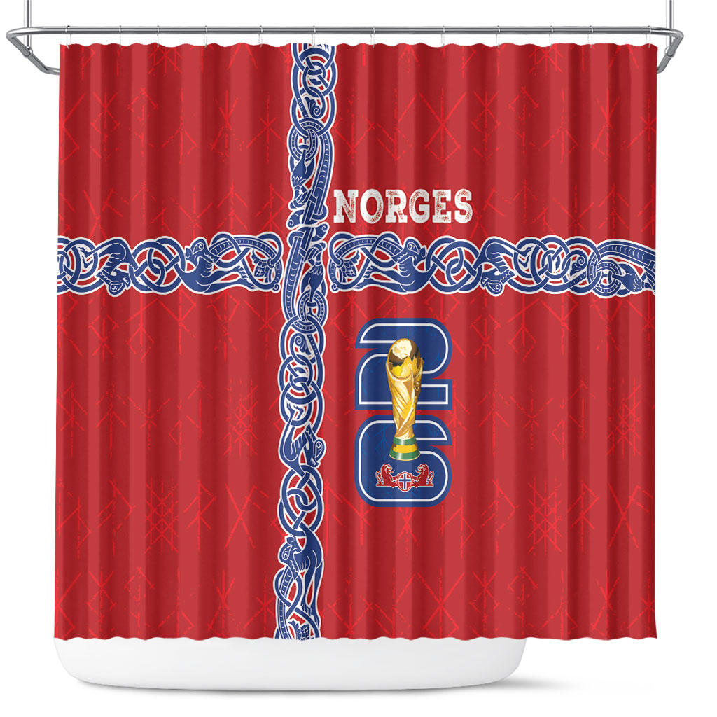 Norway Football WC2026 Shower Curtain Norges Landslaget Vikings