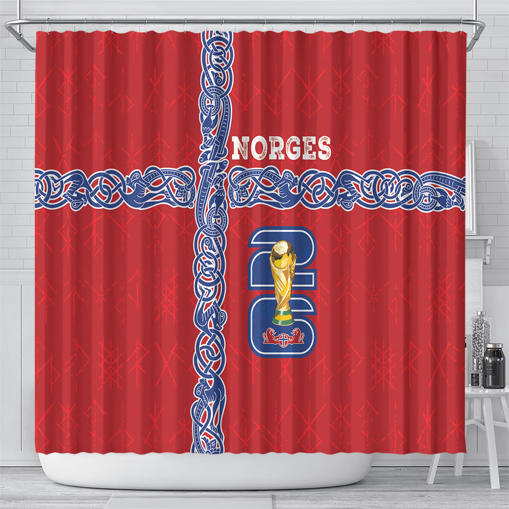 Norway Football WC2026 Shower Curtain Norges Landslaget Vikings