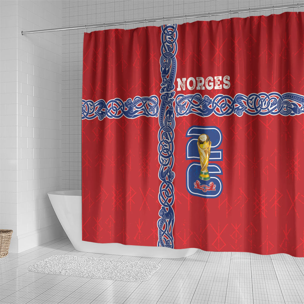 Norway Football WC2026 Shower Curtain Norges Landslaget Vikings