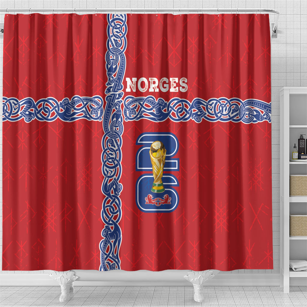 Norway Football WC2026 Shower Curtain Norges Landslaget Vikings