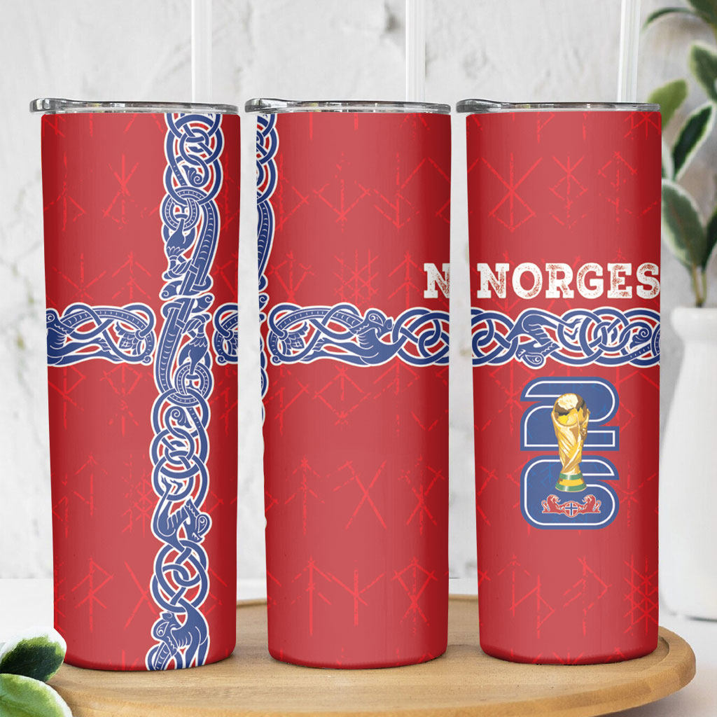 Norway Football WC2026 Skinny Tumbler Norges Landslaget Vikings