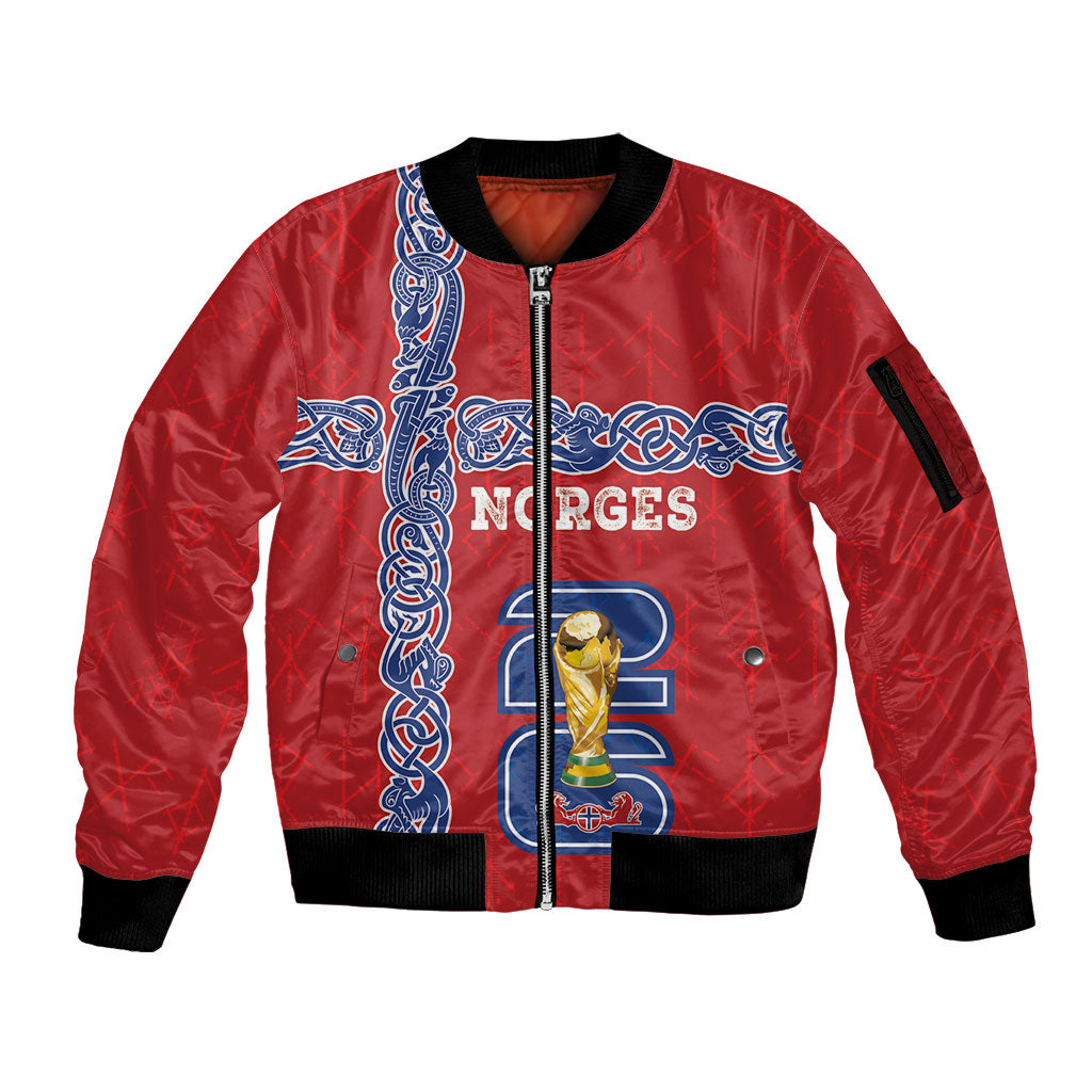 Norway Football WC2026 Custom Sleeve Zip Bomber Jacket Norges Landslaget Vikings